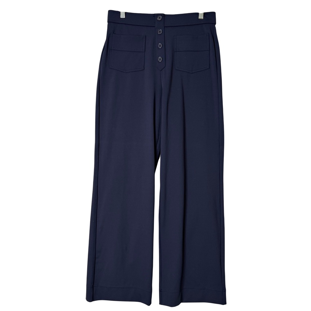 Halara Halotek Air Pants Womens L Midnight Blue Straight Leg High Rise Pockets